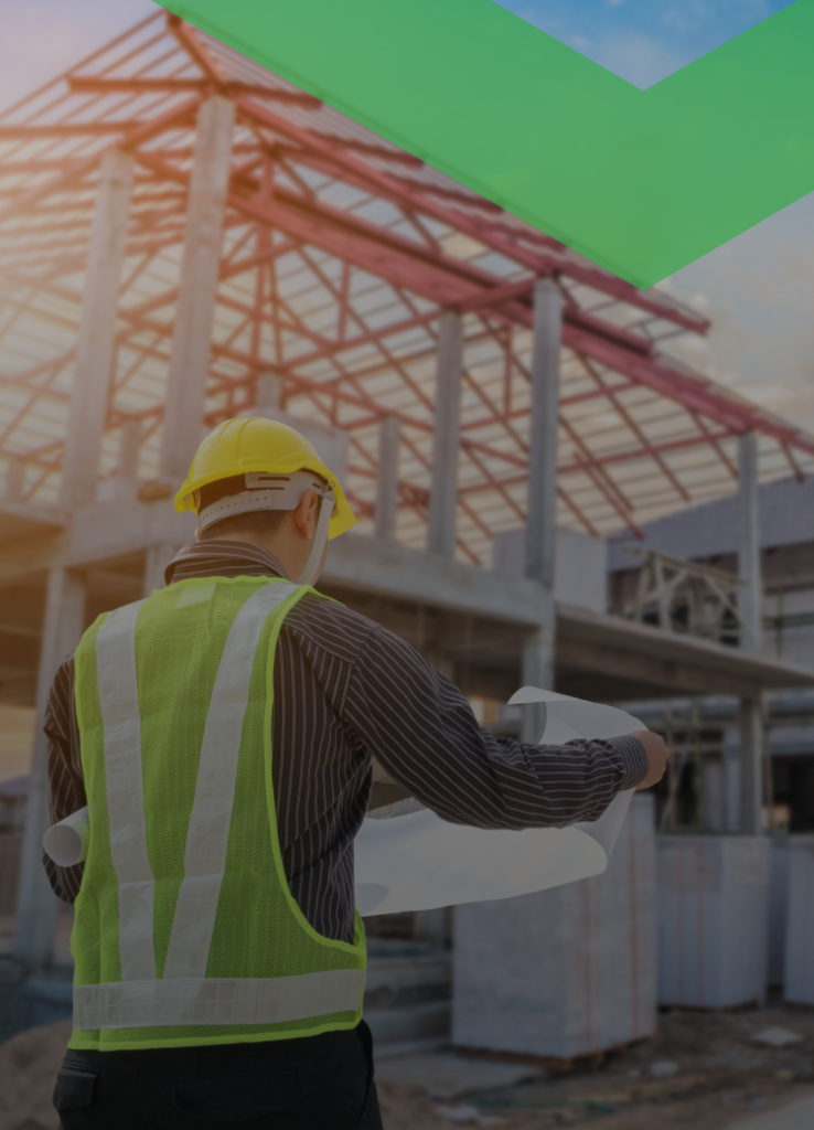 Bild eines Bauträgers auf der Baustelle