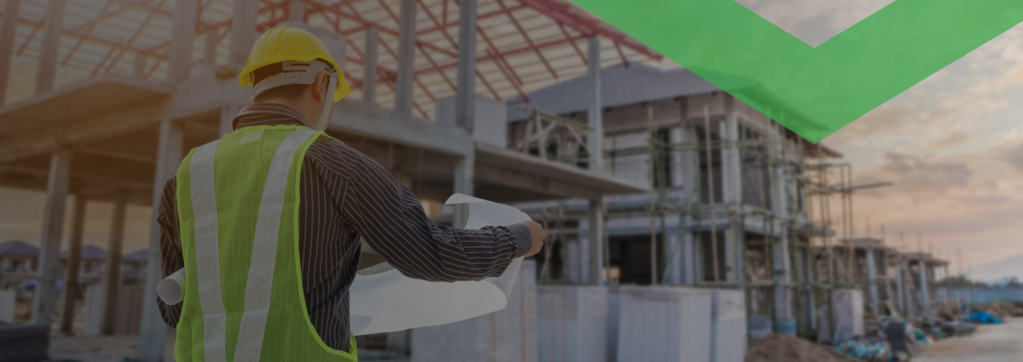 Bild eines Bauträgers auf der Baustelle